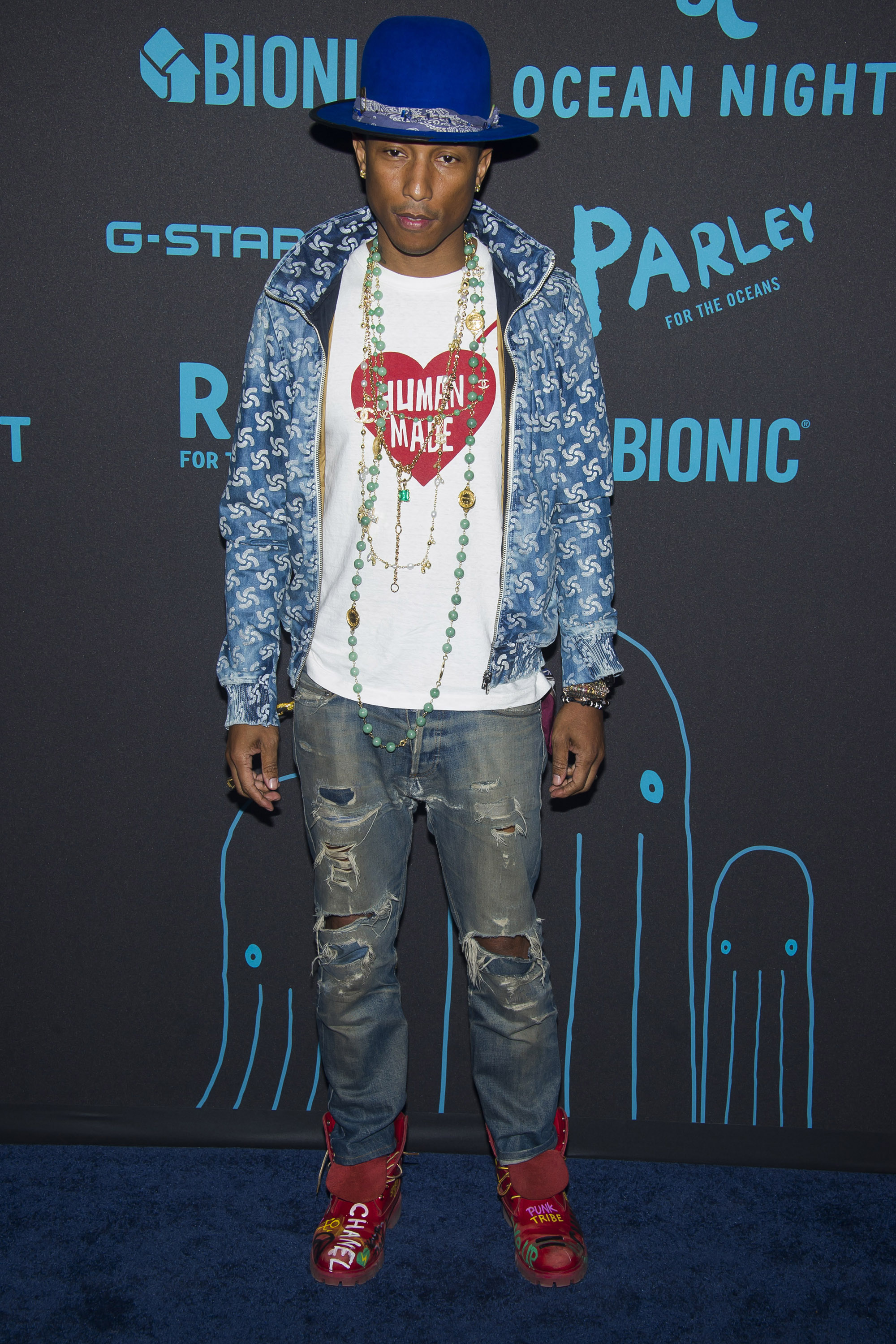 Pharrell is eco-friendly at New York Fashion Week