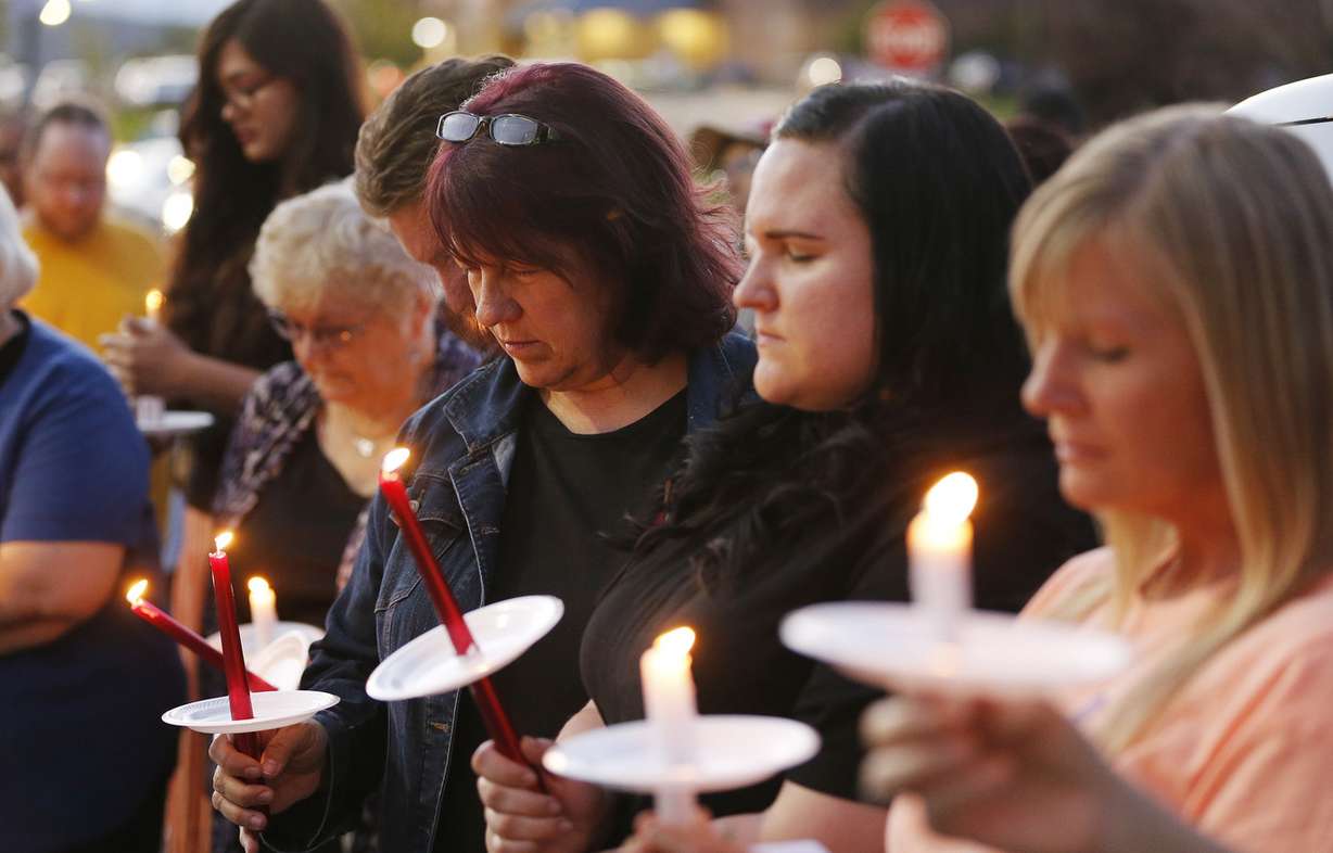 A candlelight vigil is held for Darrien Hunt in Saratoga Springs Sunday, Sept. 14, 2014. Hunt was shot and killed by Saratoga Springs police on Wednesday.
