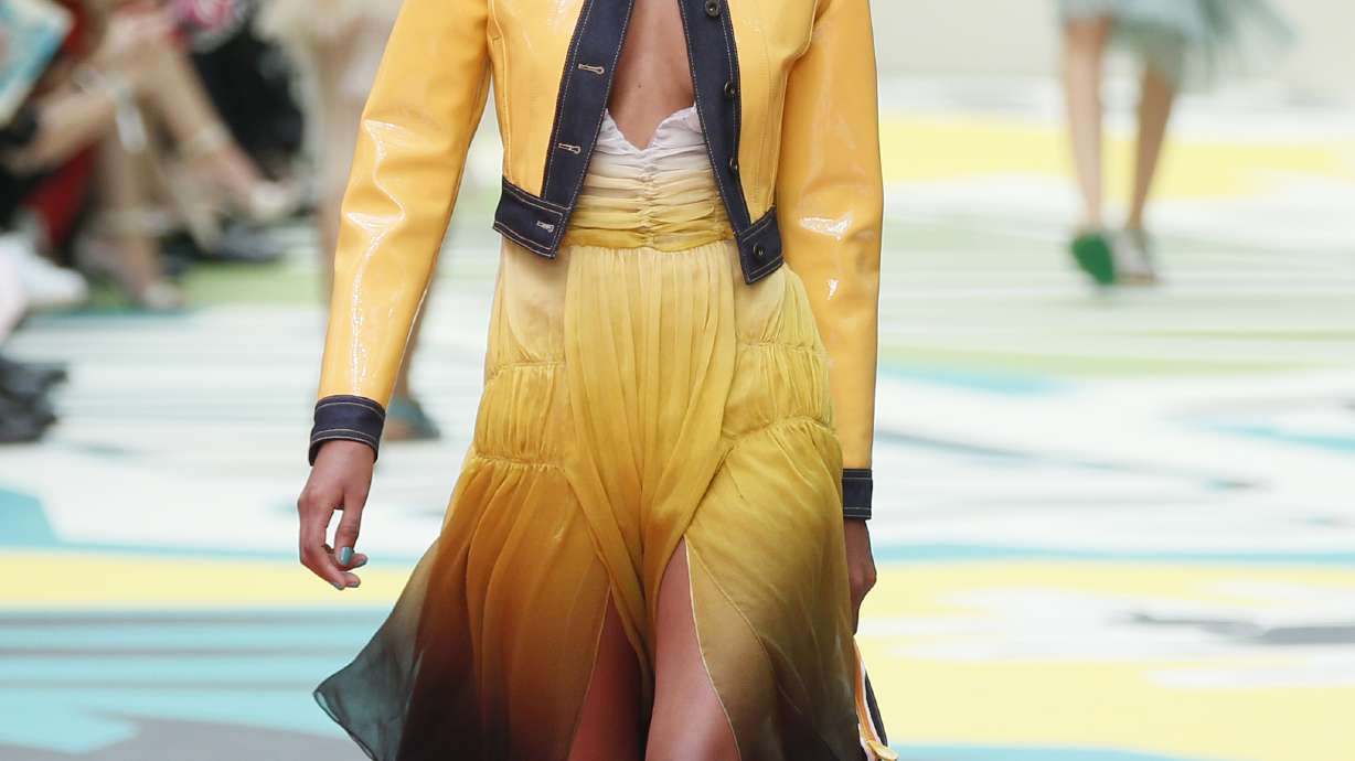 Rainbow hues, jean jackets at Burberry's show