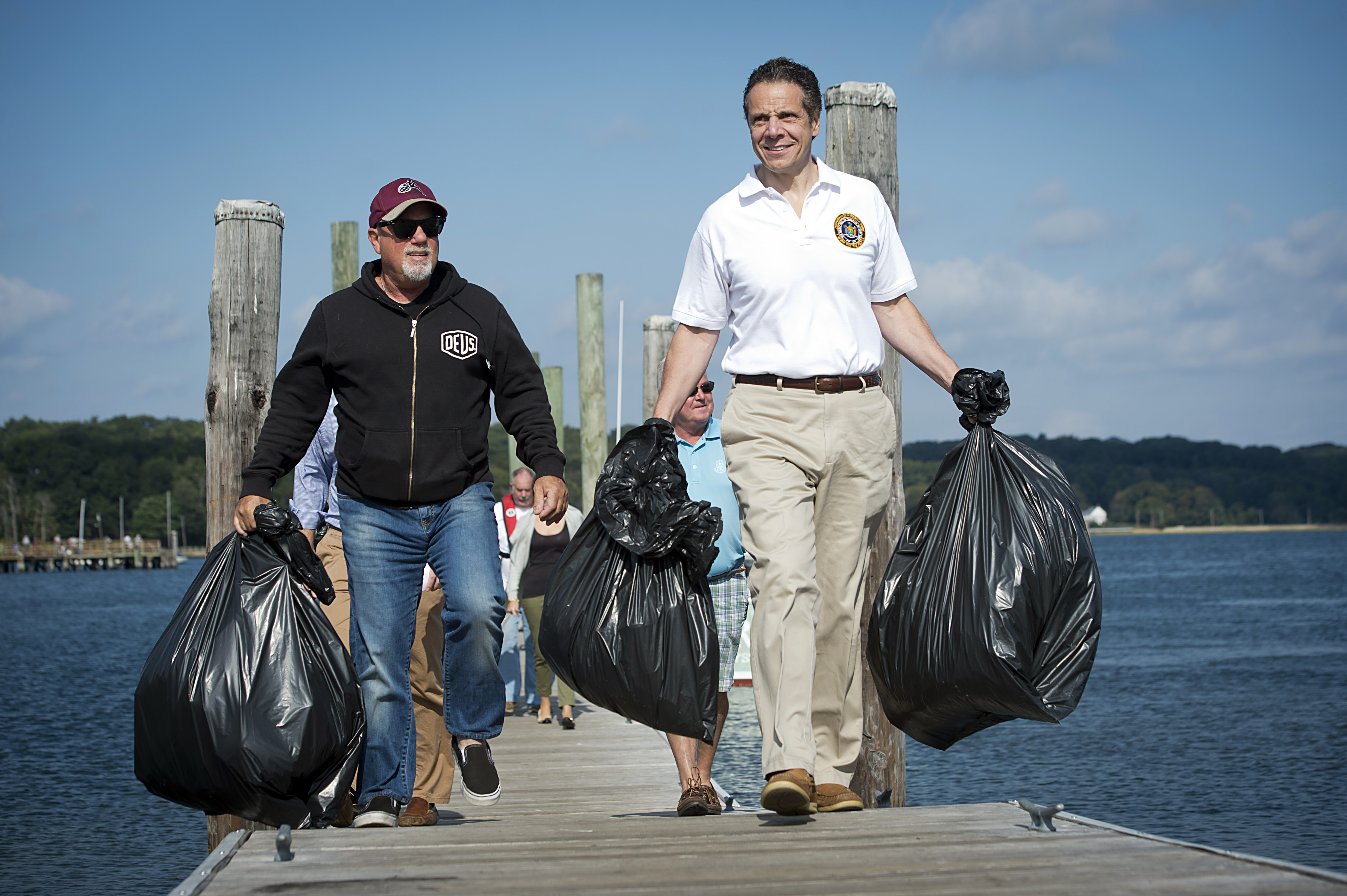 NY governor, Billy Joel join NY beach cleanup