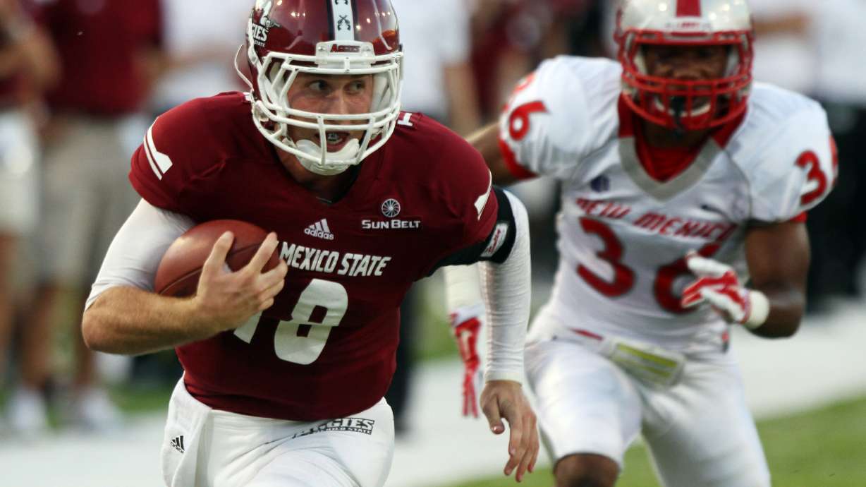 New Mexico outlasts New Mexico State 38-35