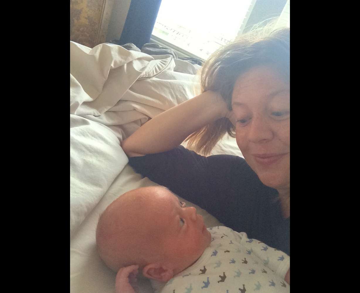 Nelsen with her son Zeke four weeks after surgery.