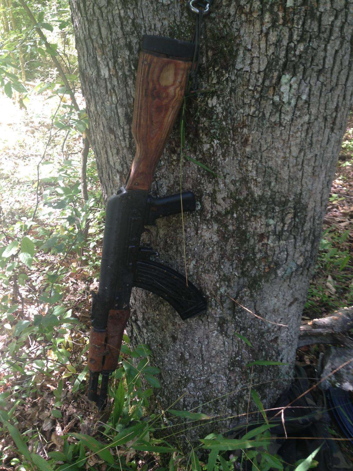 Police in Pennsylvania released these photos of weapons found in the woods during a press conference Saturday afternoon, Sept. 20, 2014 detailing the search for Eric Frein. Frein, 31, is wanted for shooting and killing Pennsylvania State Police Cpl. Bryon Dickson and wounding another Sept. 12, 2014.