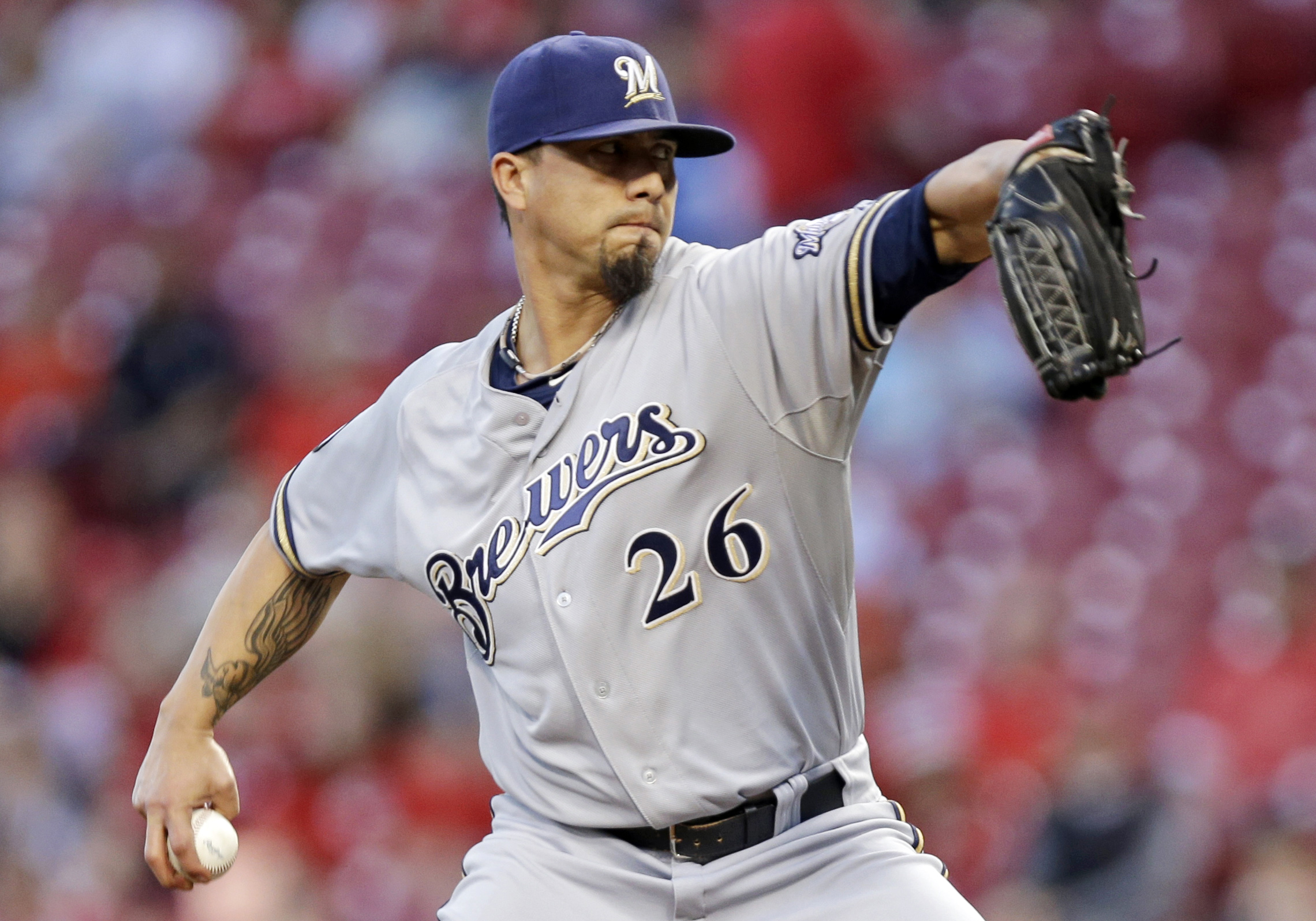 Reds get 2 hits by Hannahan, lose to Brewers 5-0