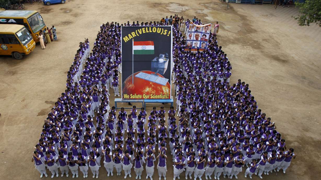 India releases first image of crater-scarred Mars