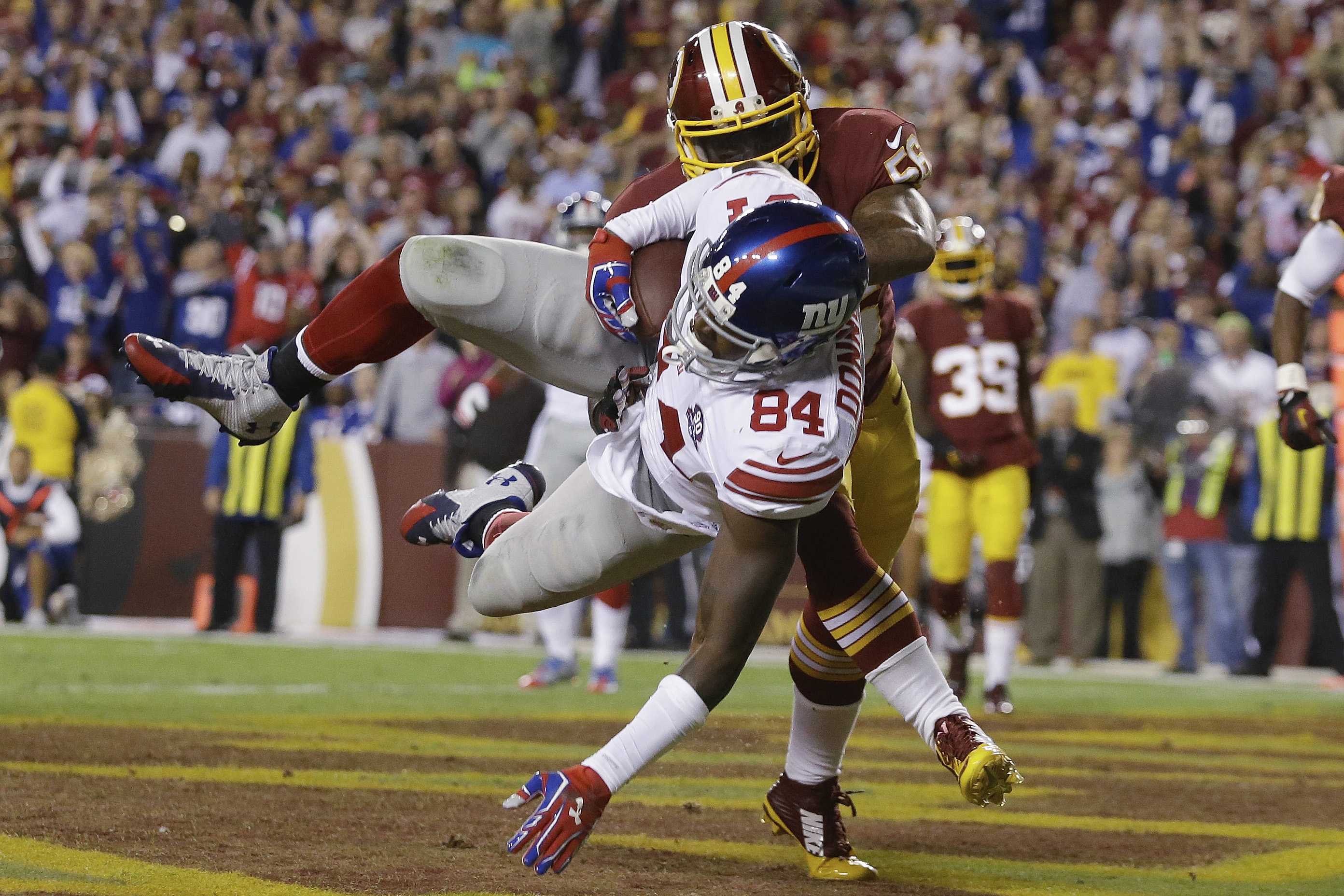 Donnell catches on as Giants rout Redskins 45-14