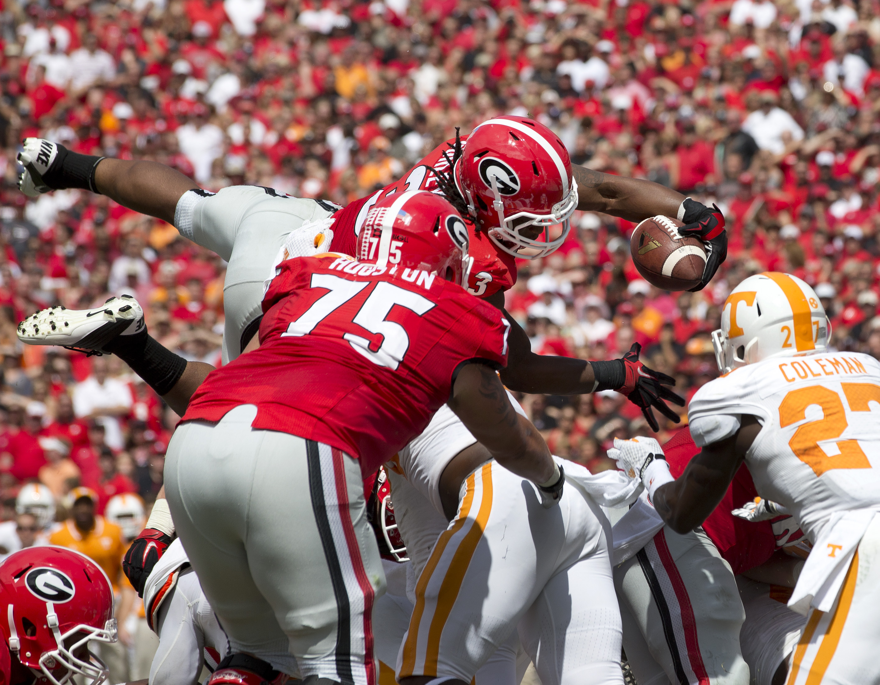 Gurley leads No. 12 Georgia to 35-32 win over Vols