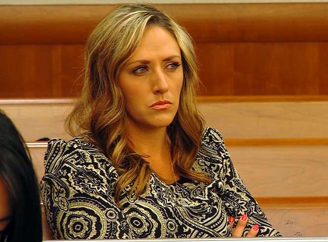Shante Johnson, Draper Police Sgt. Derek Johnson's widow, was in the courtroom Tuesday, Sept. 30, 2014, when Traci Lee Vaillancourt was ordered to stand trial on two counts of obstructing justice. Vaillancourt allegedly gave conflicting statements on several occasions to police detectives about the sequence of events in the 2013 killing Sgt. Johnson. (Winston Armani, KSL TV)