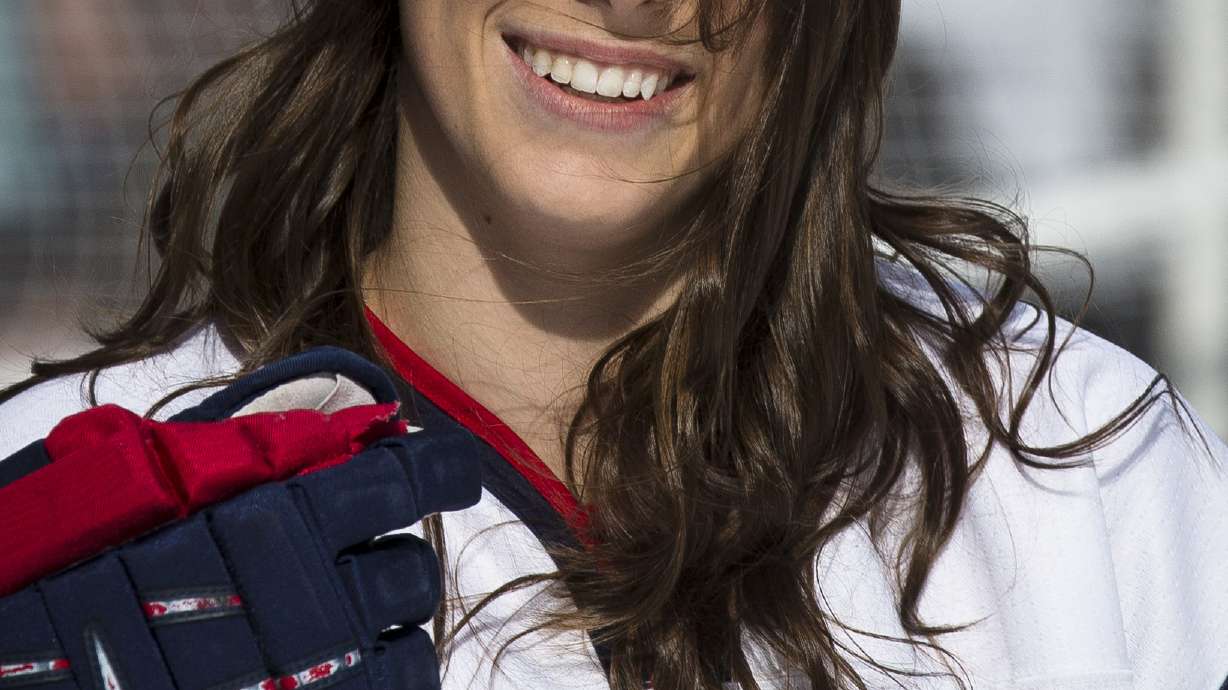 Hilary Knight skates in practice for Anaheim Ducks