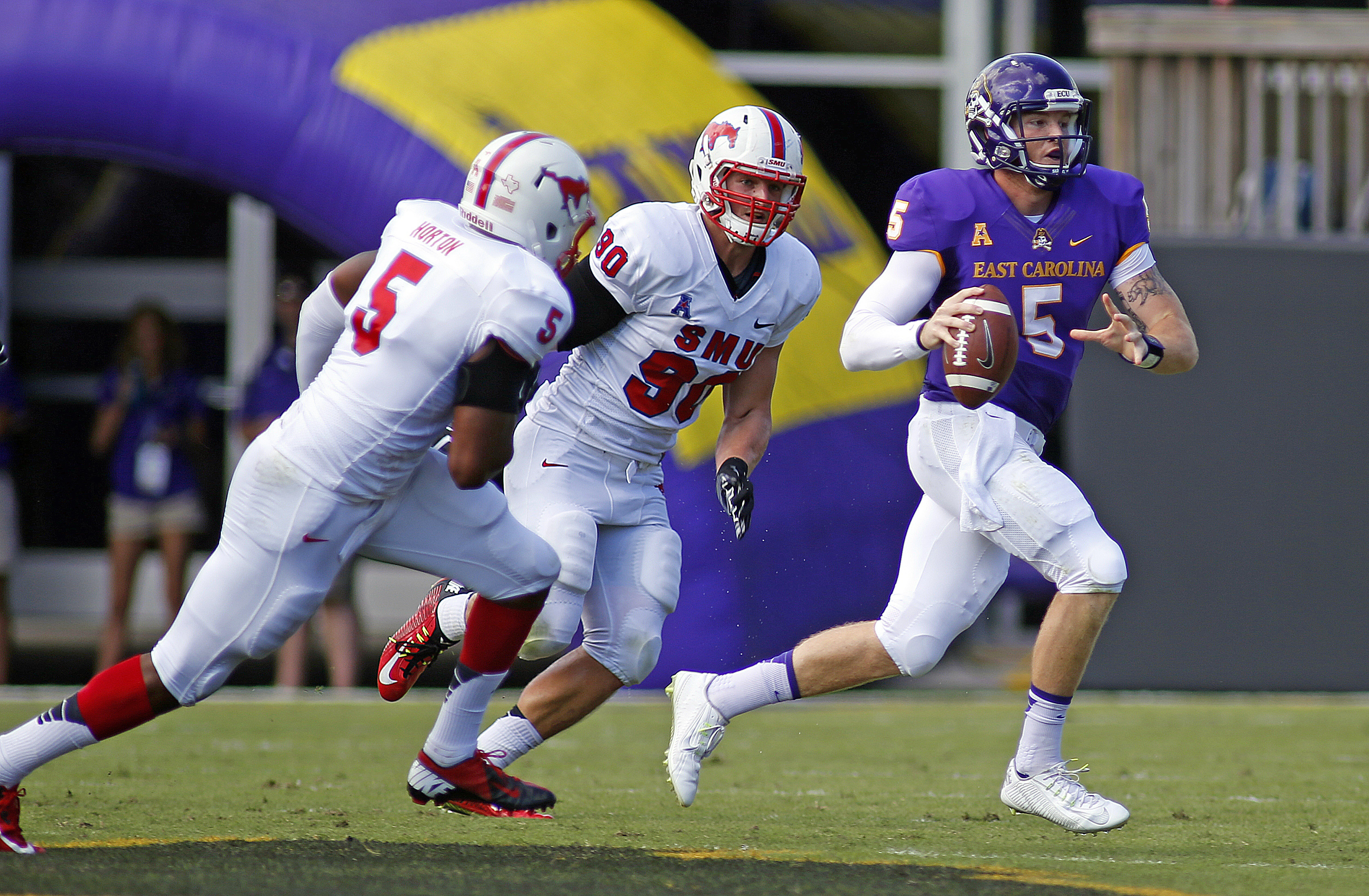 No. 22 East Carolina tops SMU 45-24 in AAC debut