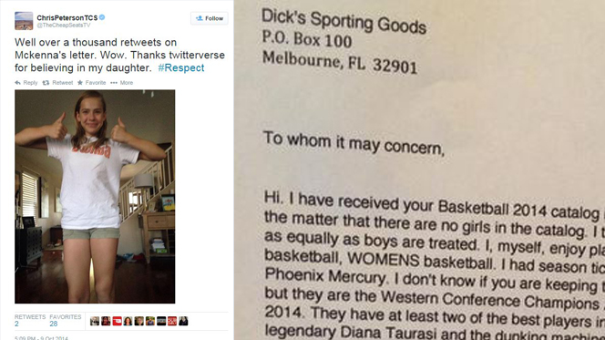 Girl's letter to sports retailer calls out gender imbalance in catalog