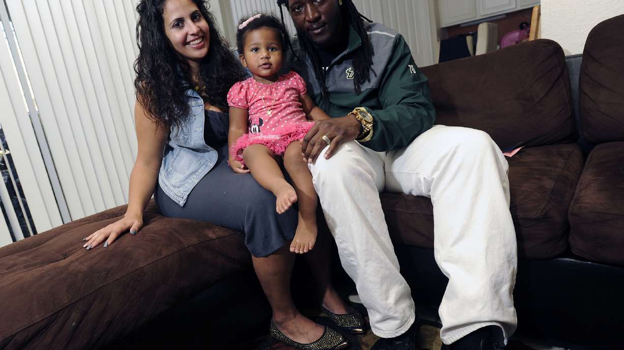 Football player's blind daughter regaining sight