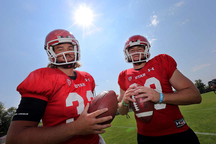 Punter Tom Hackett and place kicker Andy Phillips. (Credit: Scott G. Winterton/Deseret News)
