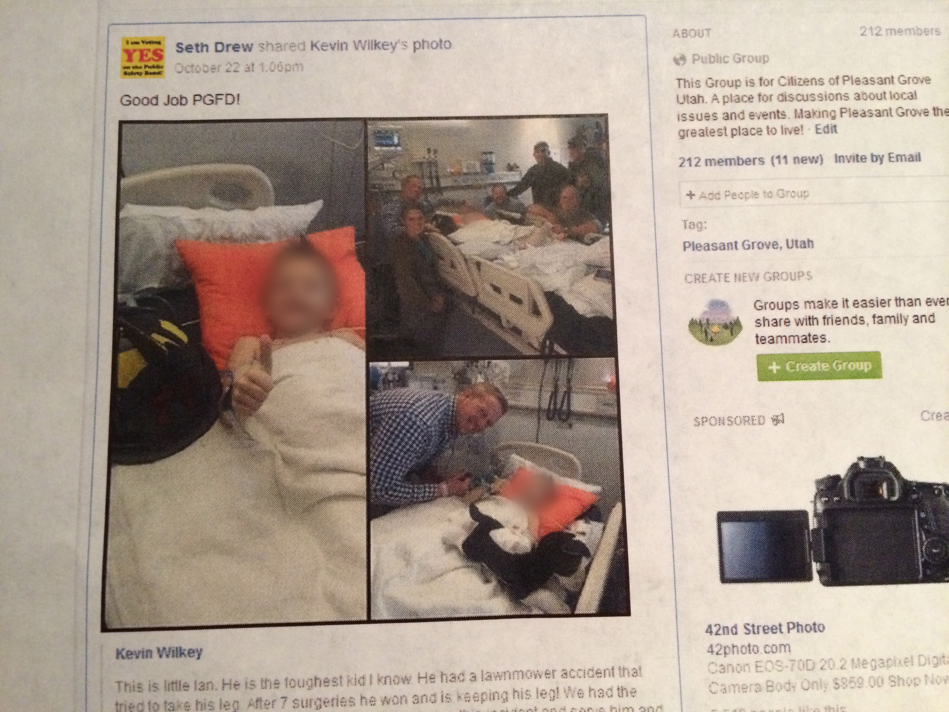 Pat Holman said he was harassed by firefighters after he posted a comment on a post on the Pleasant Grove Citizens Facebook page questioning the motivation of placing a good deed post on a page created to deal with political issues in the city. The original post appears to have since been removed.