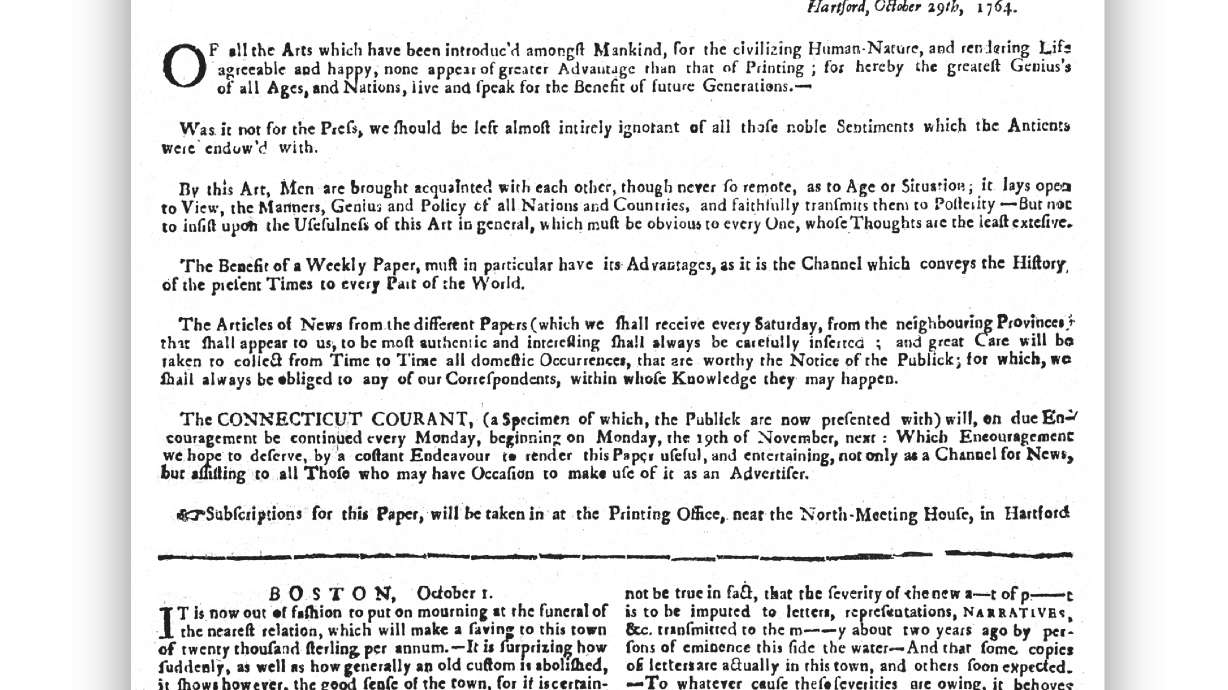 The Hartford Courant, the Nation’s Oldest Newspaper, Celebrates 250 Years of Continuous Publication