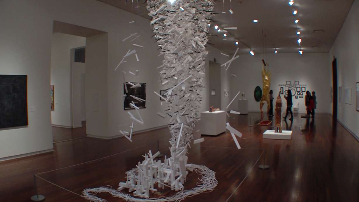 A glimpse into the exhibit "New Narratives: Recent Work From University of Utah Art Faculty." (Eric Betts, KSL TV).