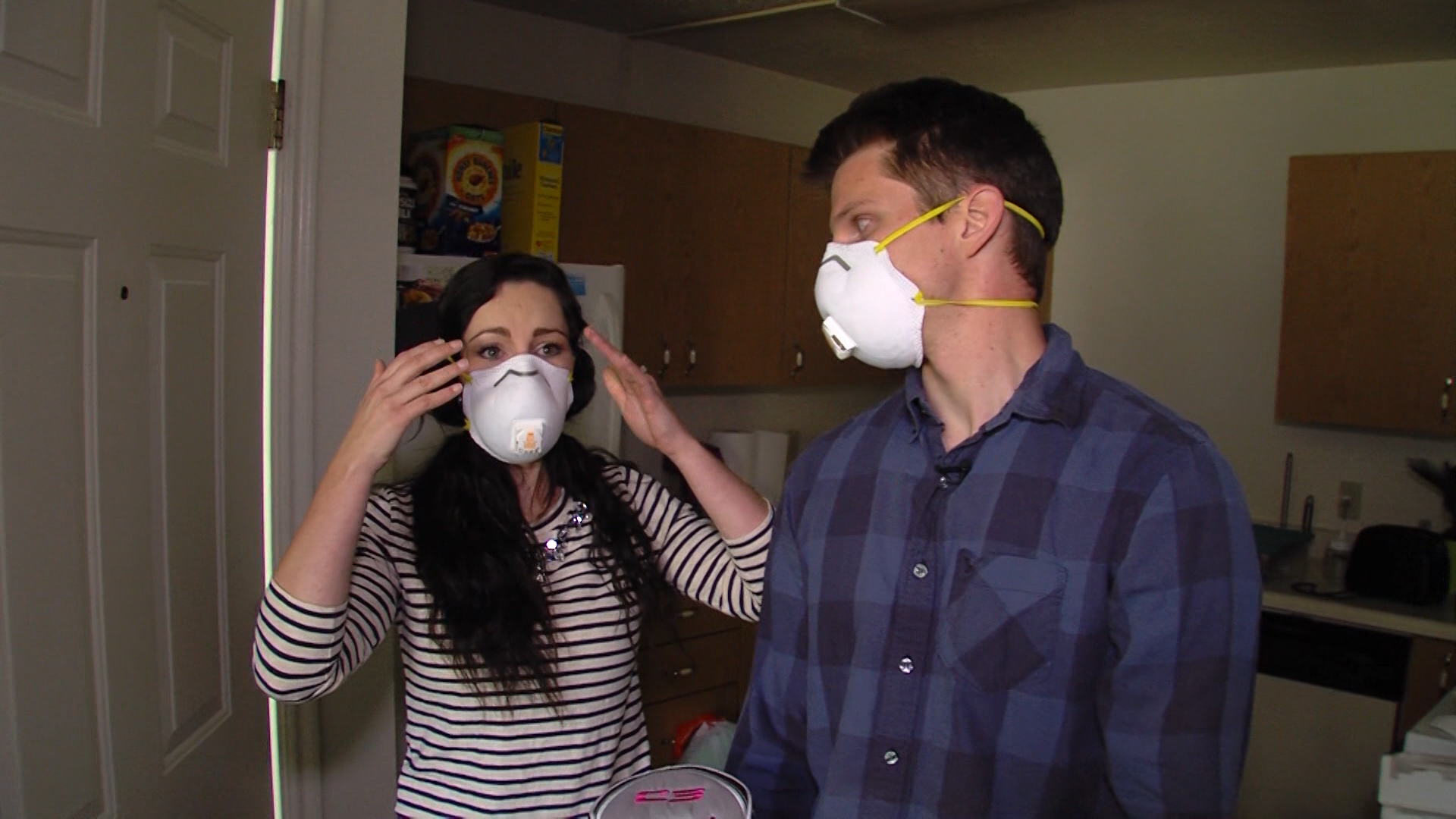 Newlyweds, Brian and Carissa Barzee had to wear health masks around their apartment after getting sick. The Barzees complained of symptoms often associated with the common cold or allergies, like runny nose, congestion, shortness of breath, headaches and fatigue. (KSL TV).