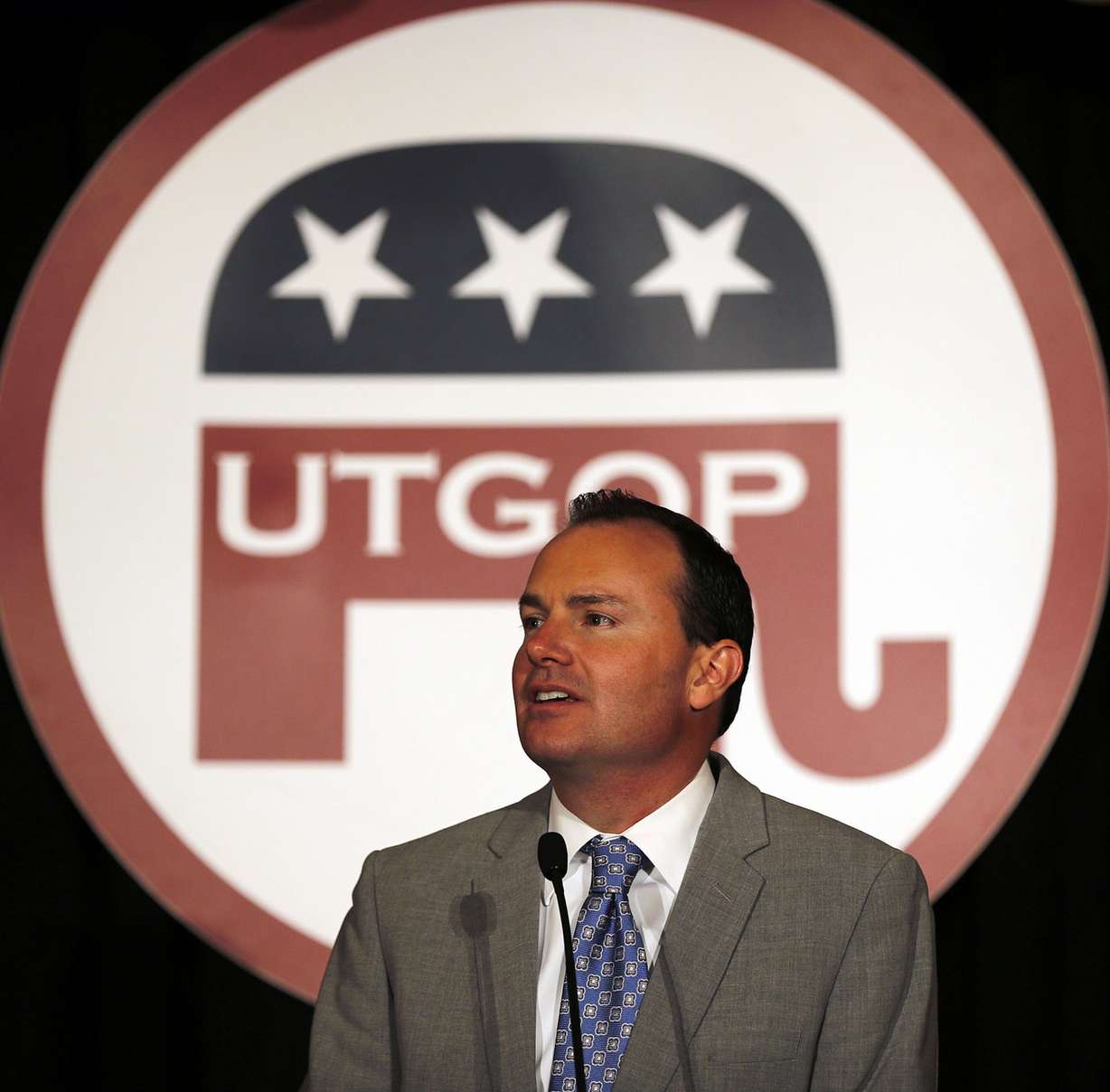Sen. Mike Lee, R-Utah, introduces Sen. Orrin Hatch, R-Utah, on election night in Salt Lake City, Tuesday, Nov. 4, 2014. (Photo: Ravell Call, Deseret News, File)