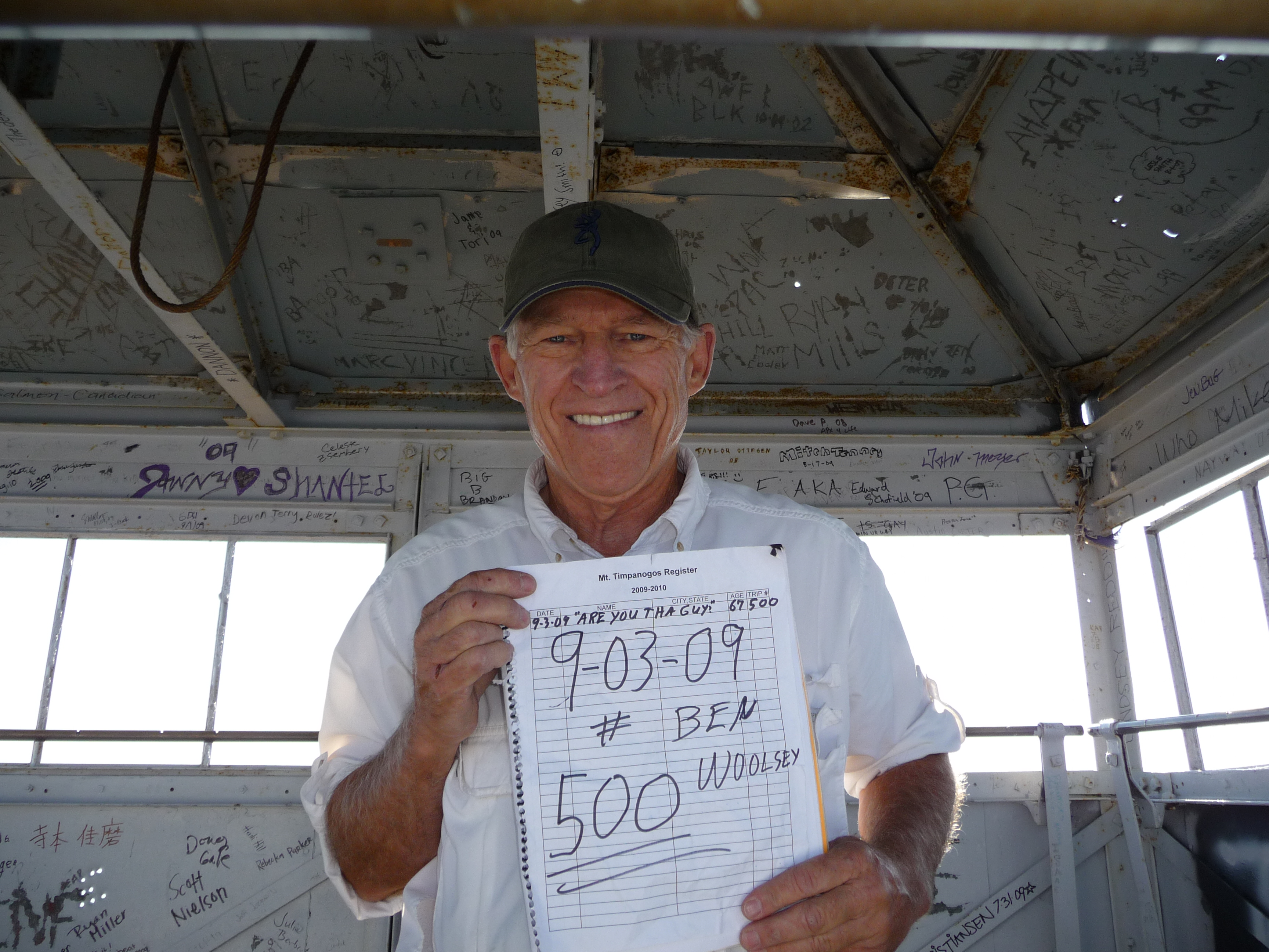 Ben Woolsey after his 500th summit of Mt. Timpanogos. Photo Credit: Ben Woolsey