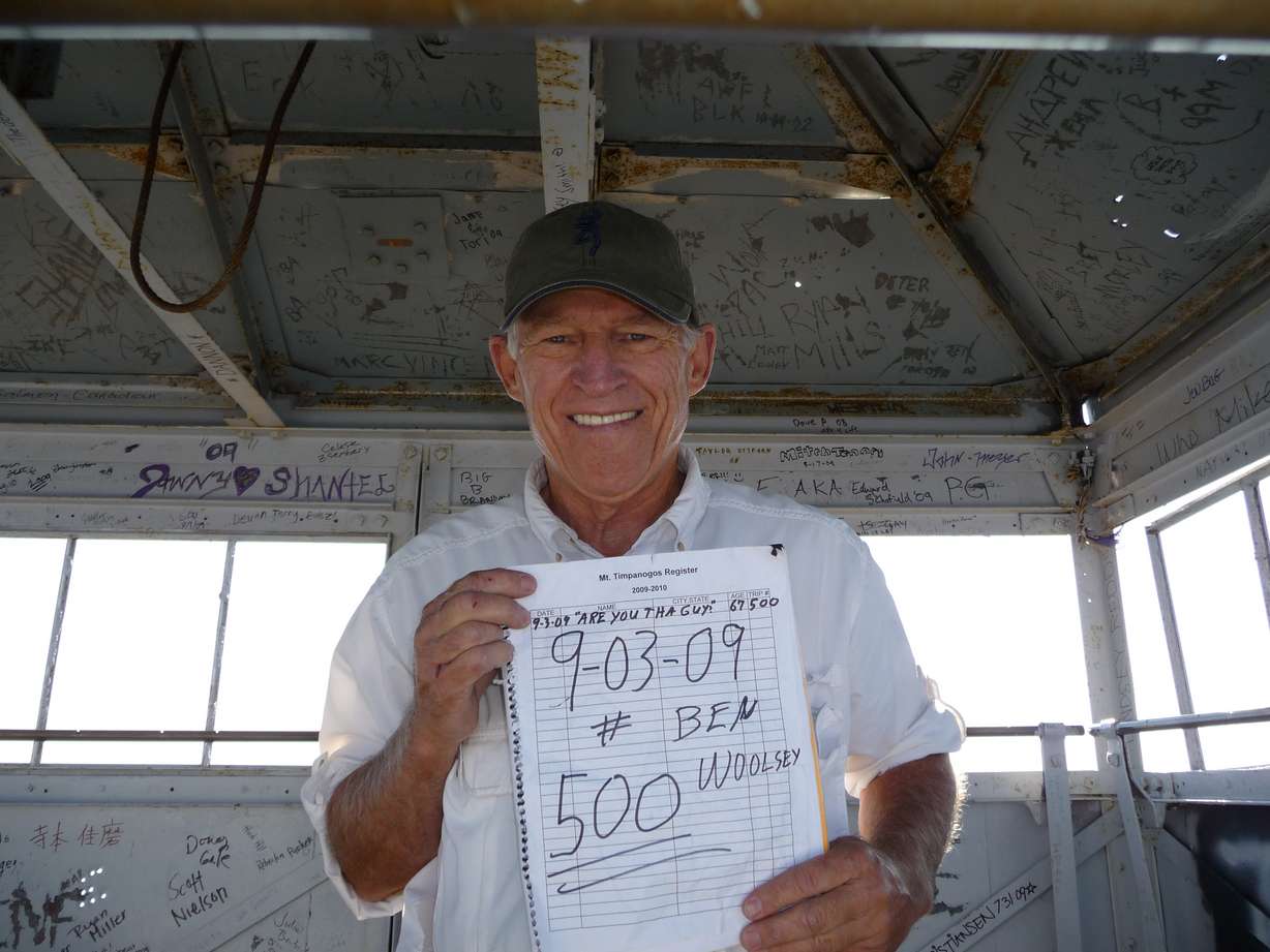 Ben Woolsey after his 500th summit of Mt. Timpanogos. Photo Credit: Ben Woolsey