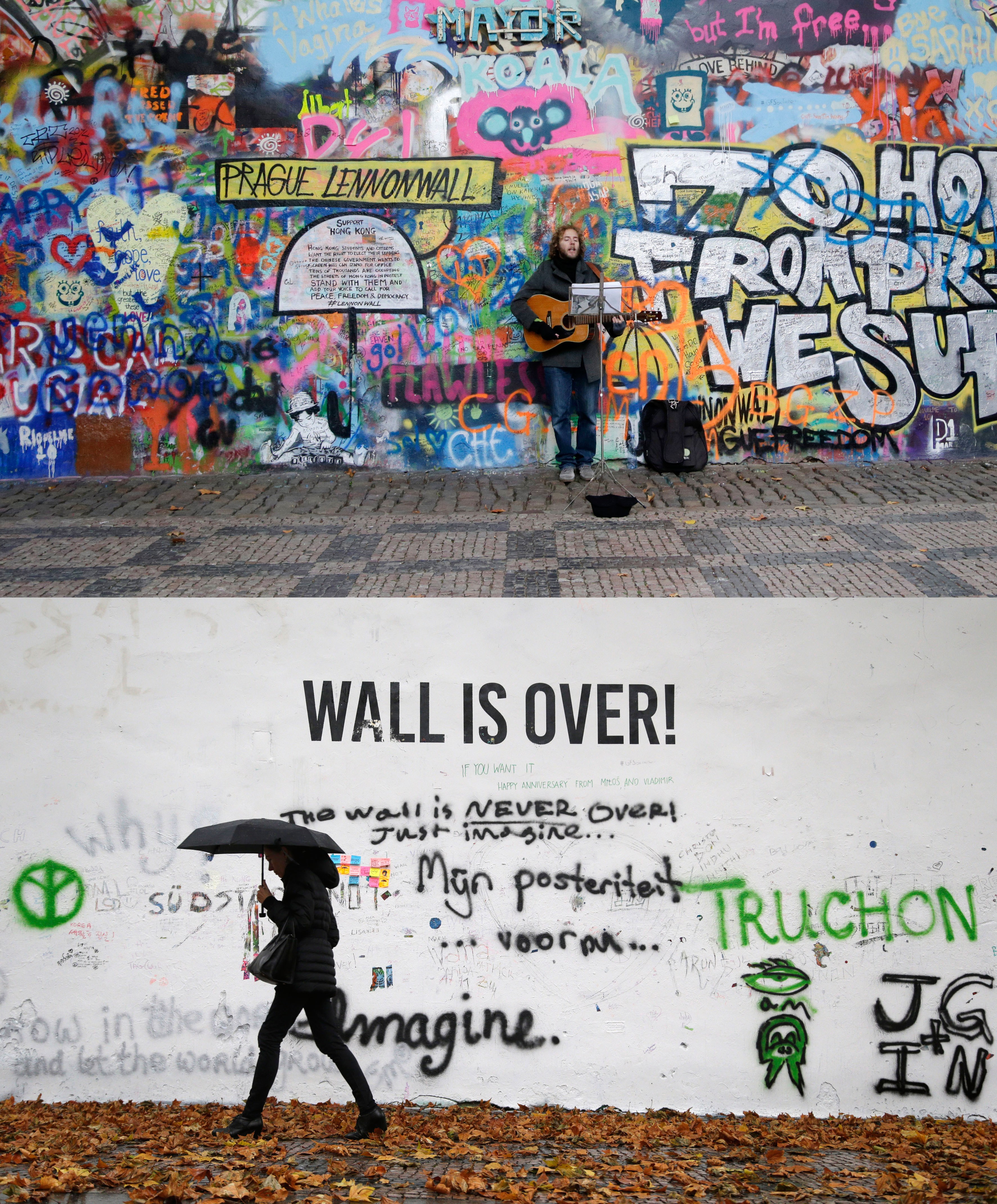 Prague wall dedicated to John Lennon painted over