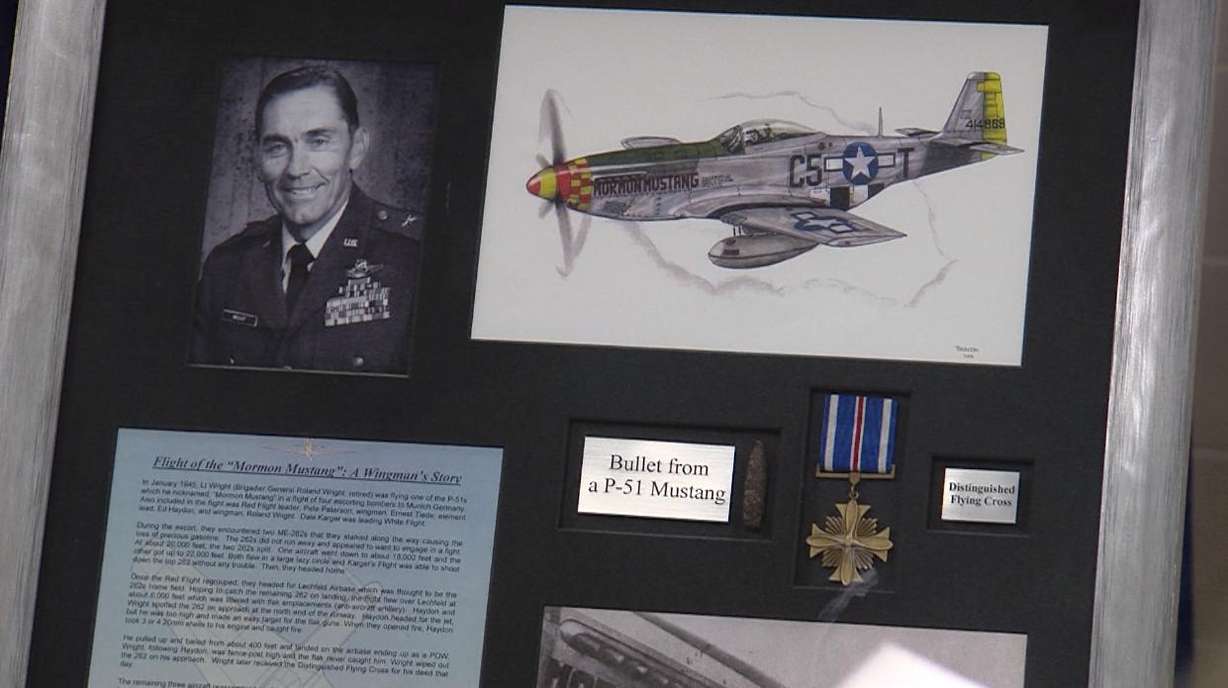 Retired Brig. Gen. Roland R. Wright, 95, flew 200 combat hours in three different P-51s with the 357th Fighter Group, and all were named "Mormon Mustang." His military career spans more than 30 years. Tuesday, the Utah Air National Guard renamed its base the Ronald R. Wright Air National Guard Base. (Photo: Wright Family)