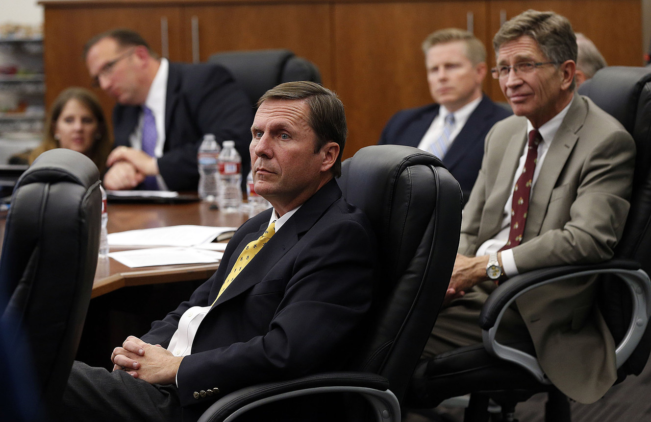 Government Affairs Manager Stan Lockhart of IM Flash Technologies listens during a roundtable in Cottonwood Heights, Thursday, Nov. 20, 2014, concerning immigration reform. (Photo: Deseret News)