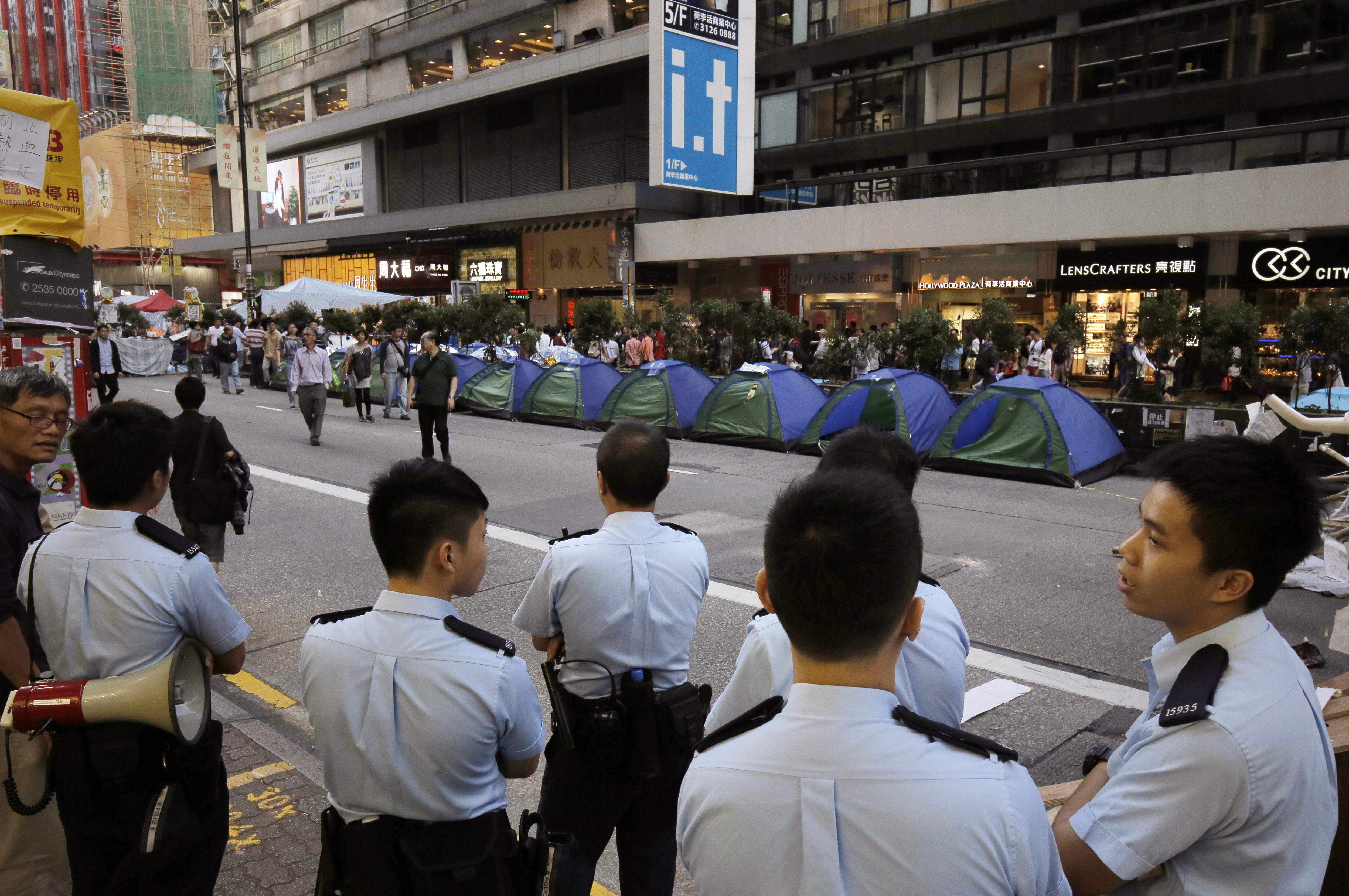 Hong Kong clears part of unruly protest site
