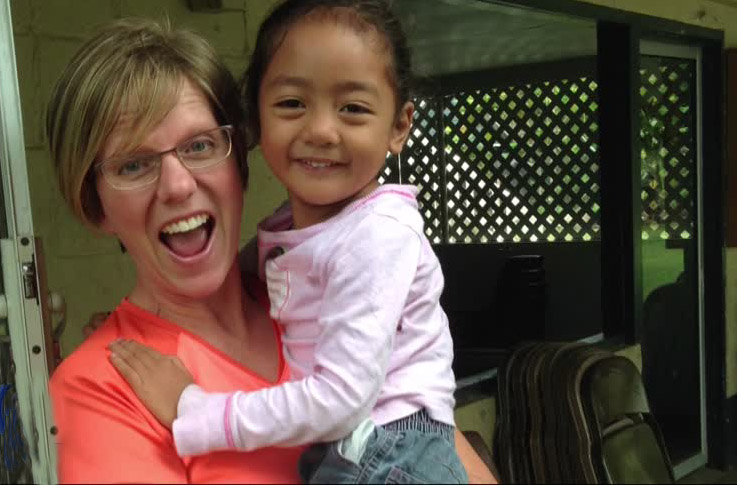 Andrea Ferguson in Tonga. Photo: KSL TV