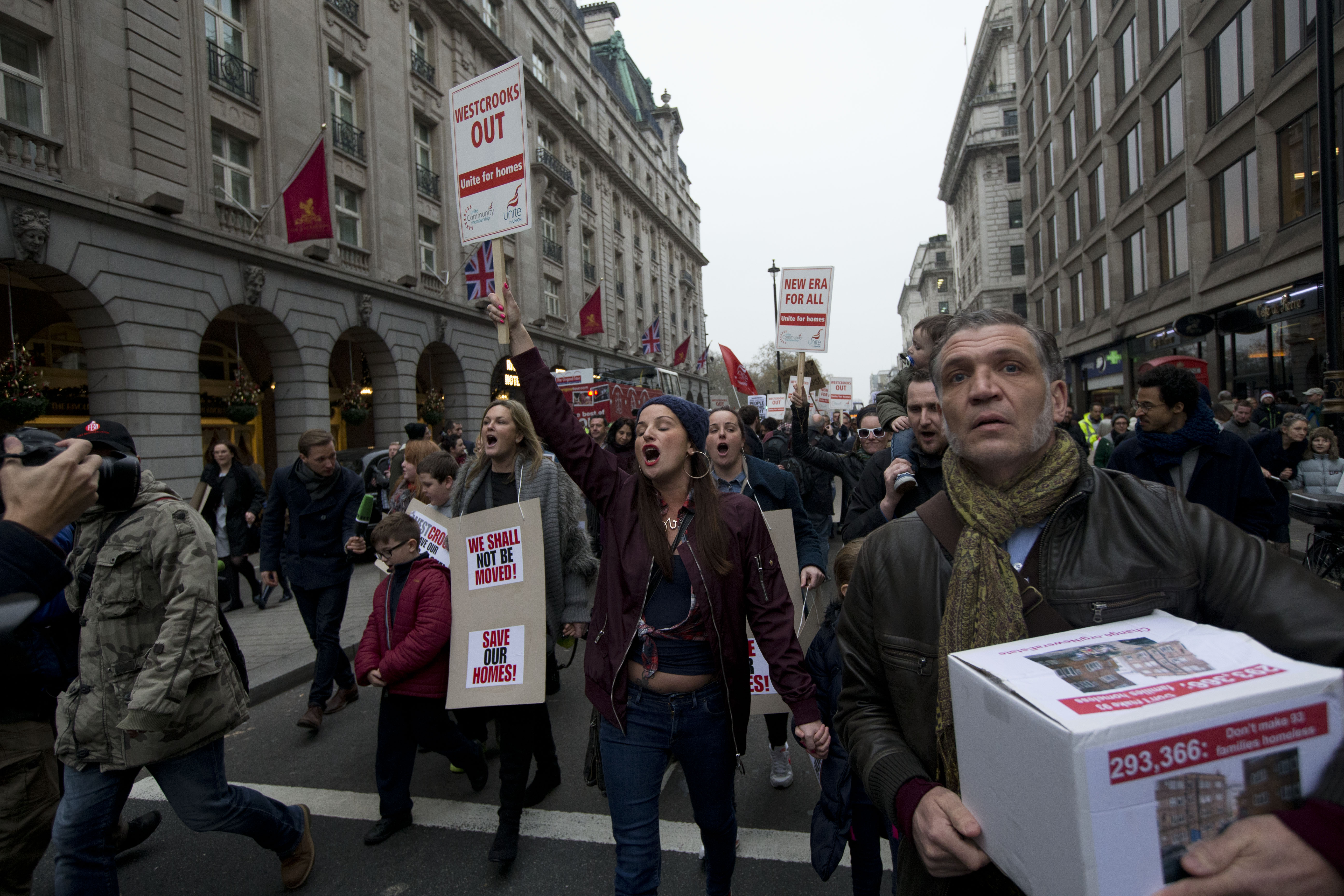 London tenants protest, fear they will lose homes