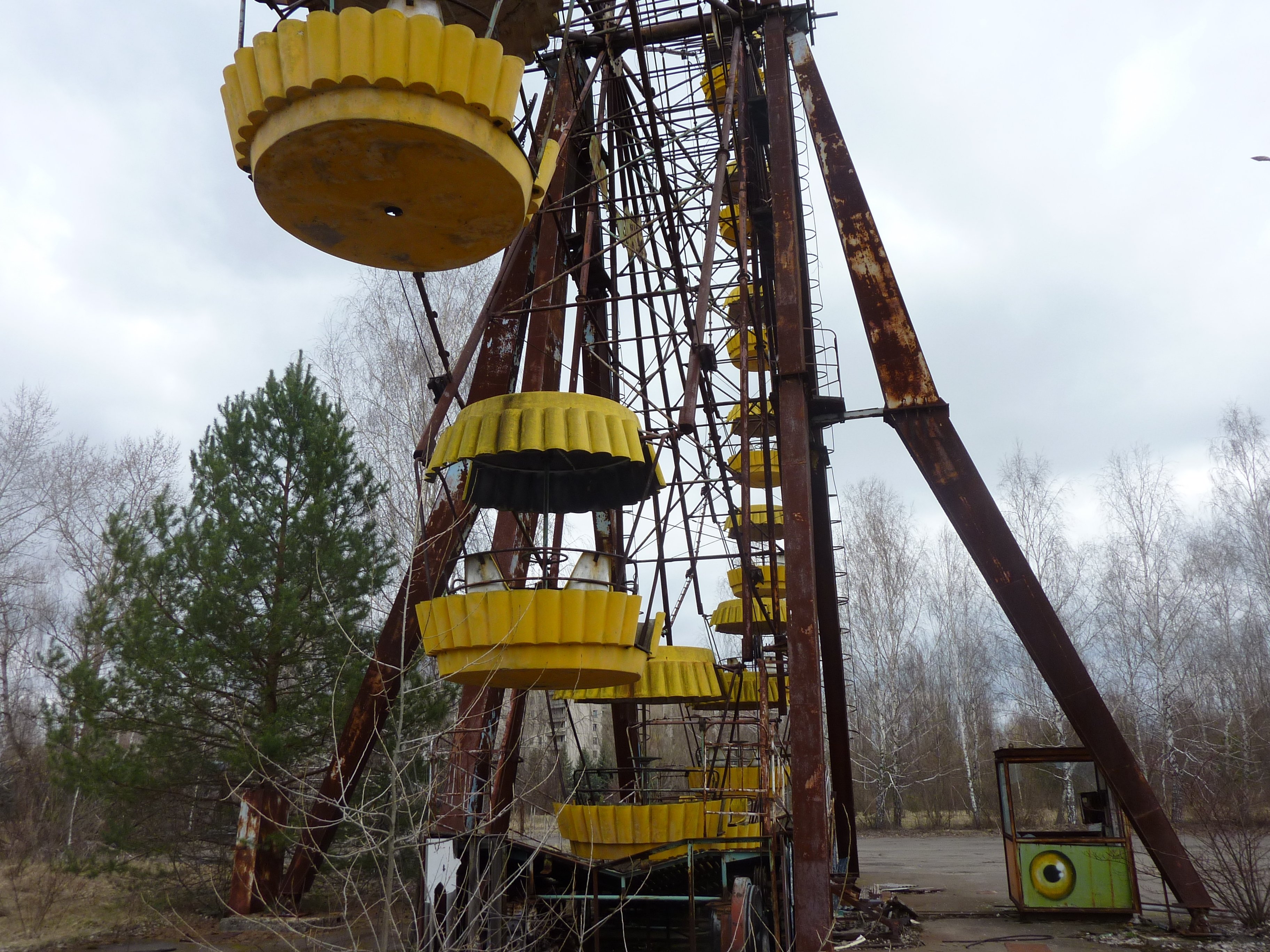A ferris wheel sits at Pripyat's abandoned amusement park which was supposed to open with great fanfare on May 1, 1986. The town, built for employees of the Chernobyl power plant three years before the accident took place, was evacuated on April 26, 1986.
Credit: Maxim Tkachenko/CNN