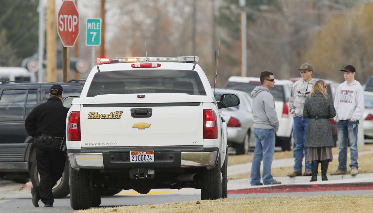 Officers lock down Fremont High School after reports of a student with a gun were made in Ogden Monday, Dec. 1, 2014. (Photo: Jeffrey D. Allred, Deseret News)
