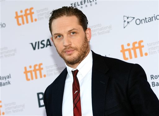 Tom Hardy arrives at the premiere of "The Drop" on day 2 of the Toronto International Film Festival at the Princess of Wales Theatre on Friday, Sept. 5, 2014, in Toronto. (Photo by Evan Agostini/Invision/AP)