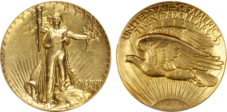 Rare 1907 coin designed by Saint-Gaudens going to auction