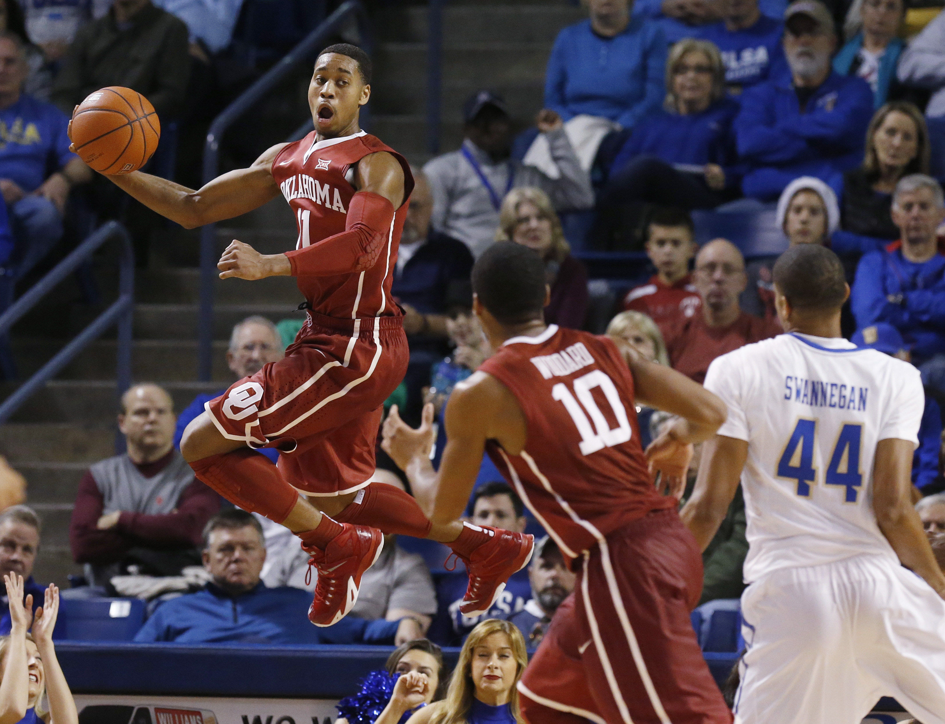 No. 16 Oklahoma tops Tulsa 87-68