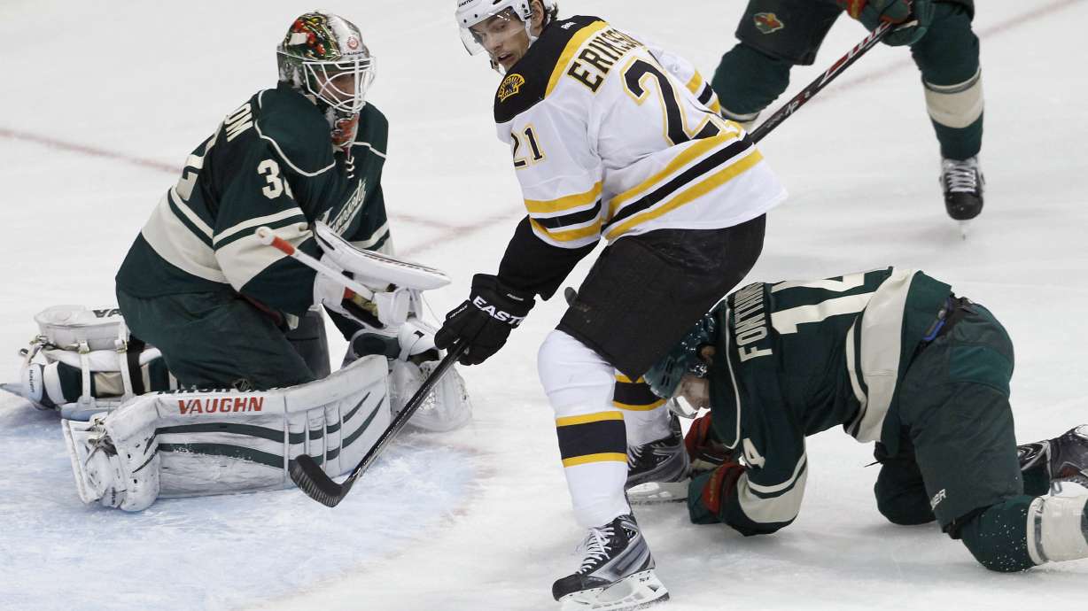 Eriksson's OT goal gives Bruins 3-2 win vs. Wild