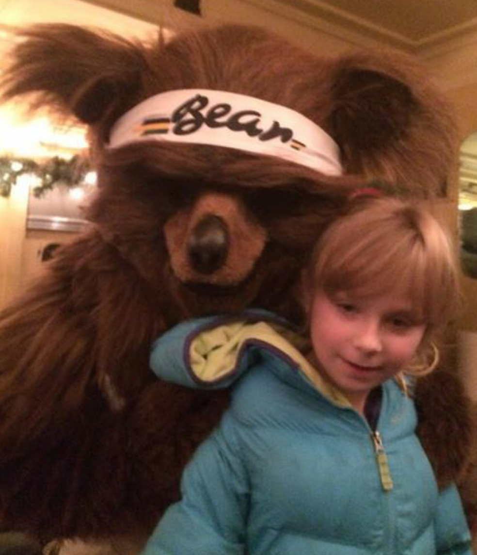 Jazz Bear interacting with participants on a Heber Valley Railroad holiday ride. Credit: Mascot Miracles Foundation