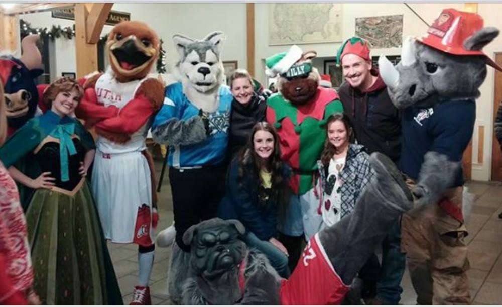 Several mascots from around the state of Utah gathered for a photo for the Mascot Miracles Foundation. Credit: Mascot Miracles Foundation