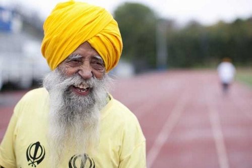 Fauja Singh is recognized as the first 100-year-old to ever run a marathon. The great-grandfather, now 103, continues to run or walk every day. Nicknamed the "Turbaned Tornado," he took up running to overcome his grief after the death of his wife and a son. He ran his first marathon at age 89. The key to life: "Laughter and happiness," he says. "That's your remedy for everything." (AP Photo/File)