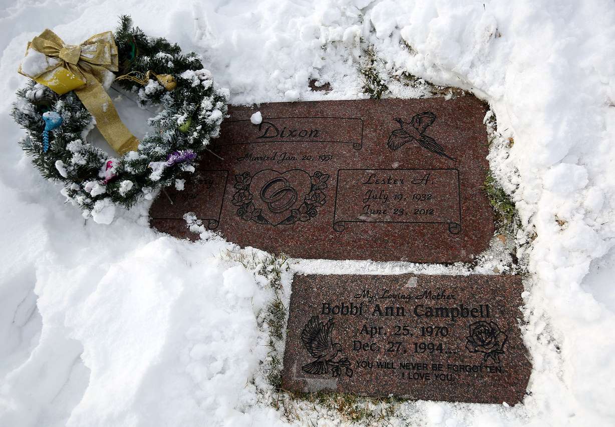 A memorial stone for Bobbi Ann Campbell, who went missing Dec. 27, 1994, at Larkin Cemetery in Sandy on Saturday, Dec. 27, 2014. (Photo: Kristin Murphy, Deseret News)