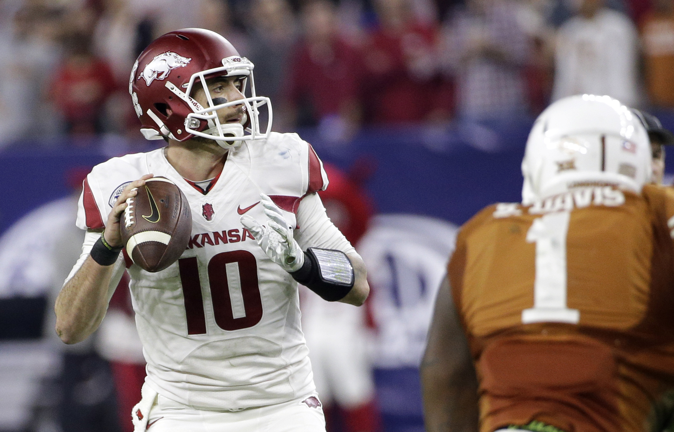 Allen leads Arkansas over Texas 31-7 in Texas Bowl