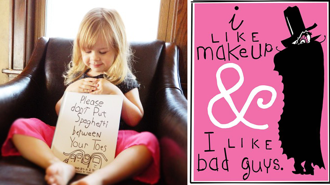 ‘I like makeup and I like bad guys’: Dad brings toddler’s musings to life