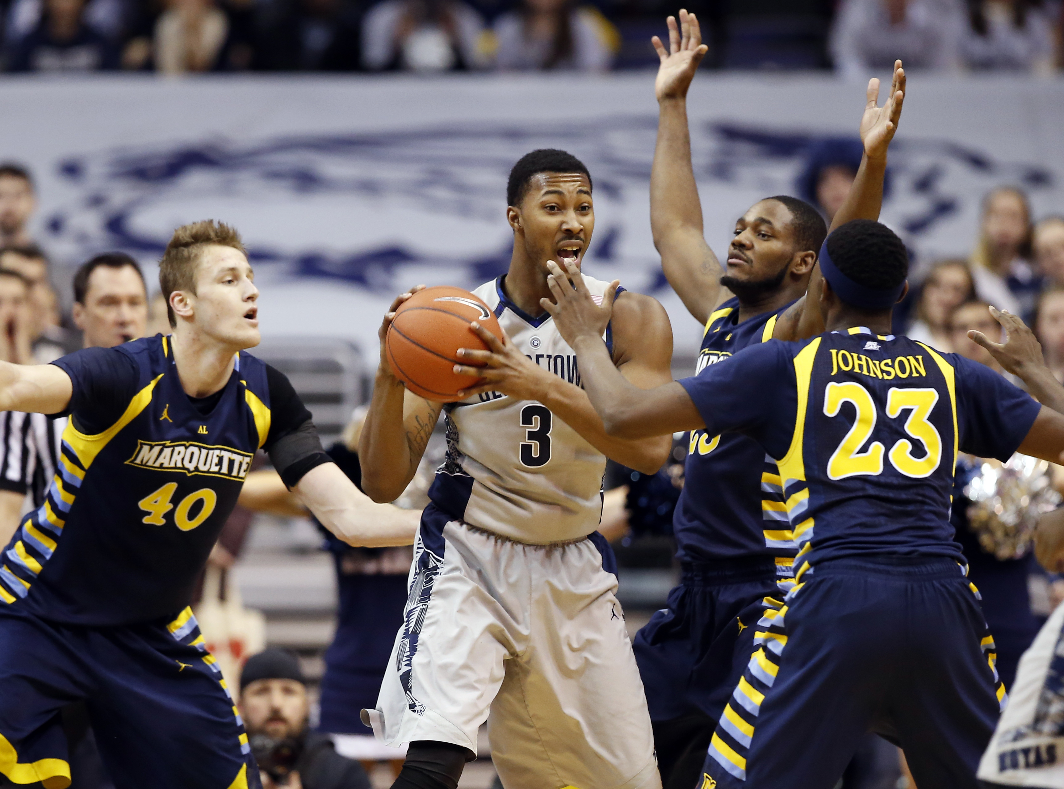 Smith-Rivera jumper helps Georgetown top Marquette 65-59