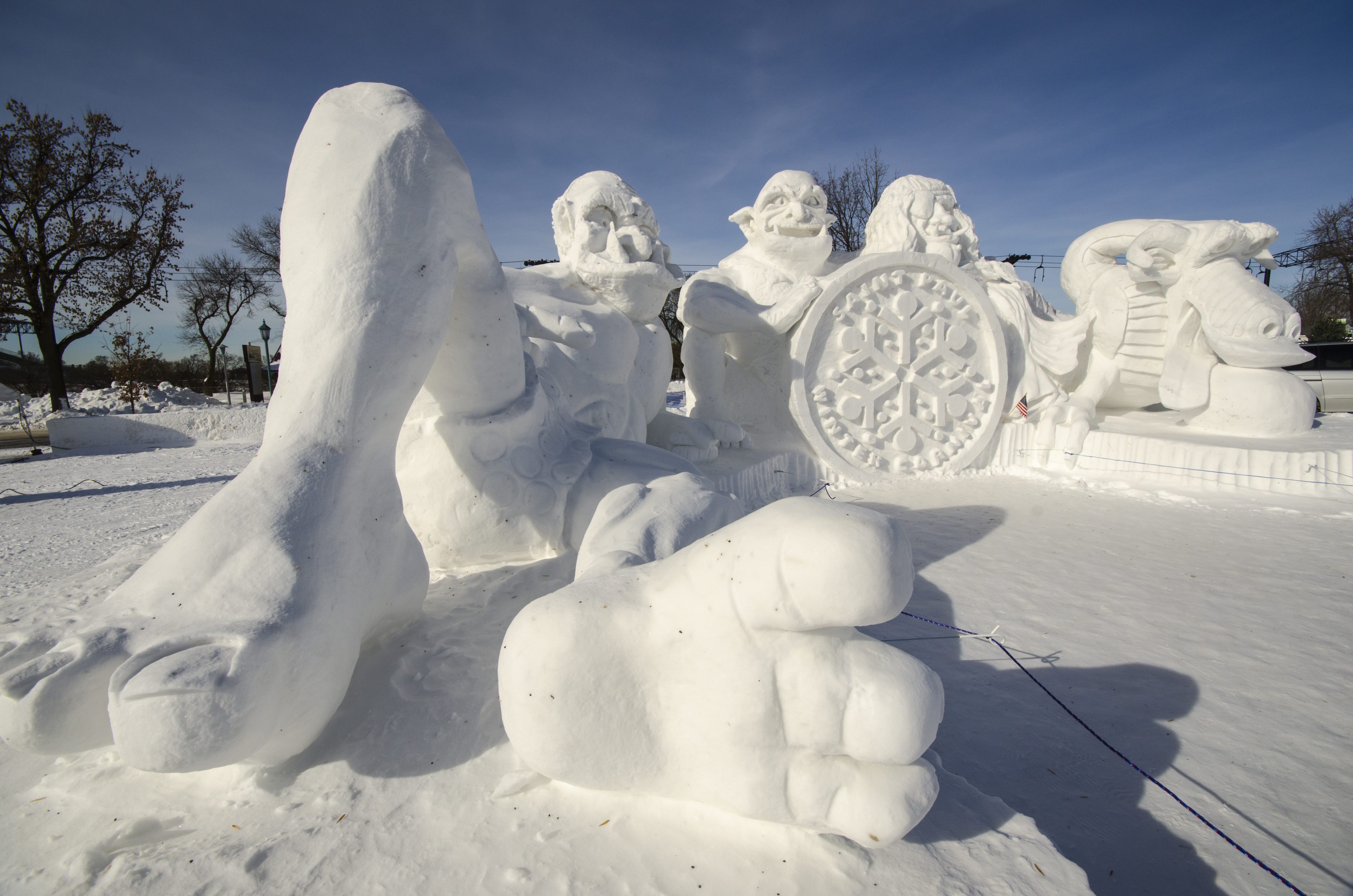 Larger-than-life snow sculptures like this can be found at in Wisconsin when the U.S. National Snow Sculpting Competition comes to Lake Geneva. (Shutterstock)