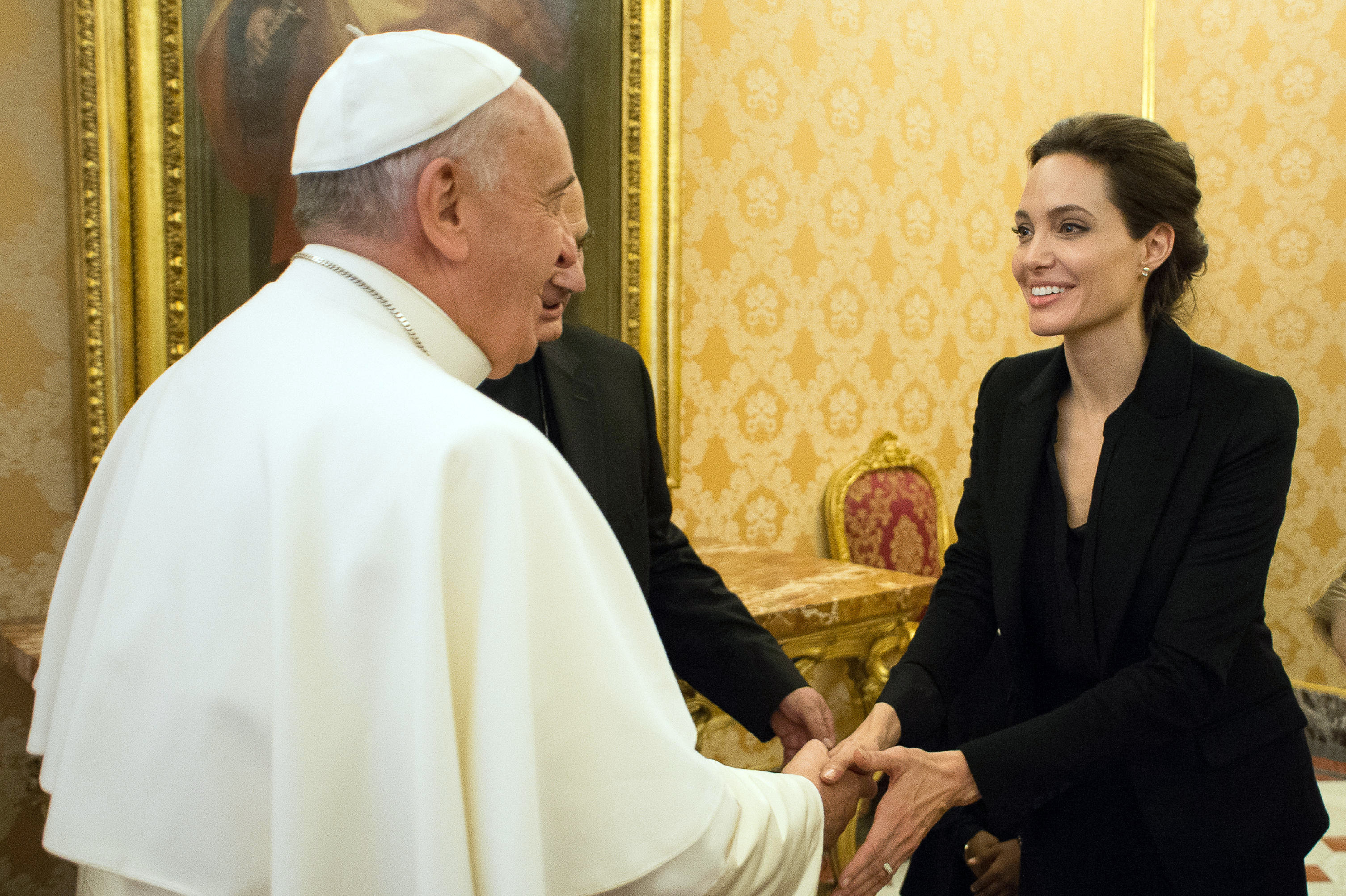 Angelina Jolie screens 'Unbroken' in Vatican, meets pope