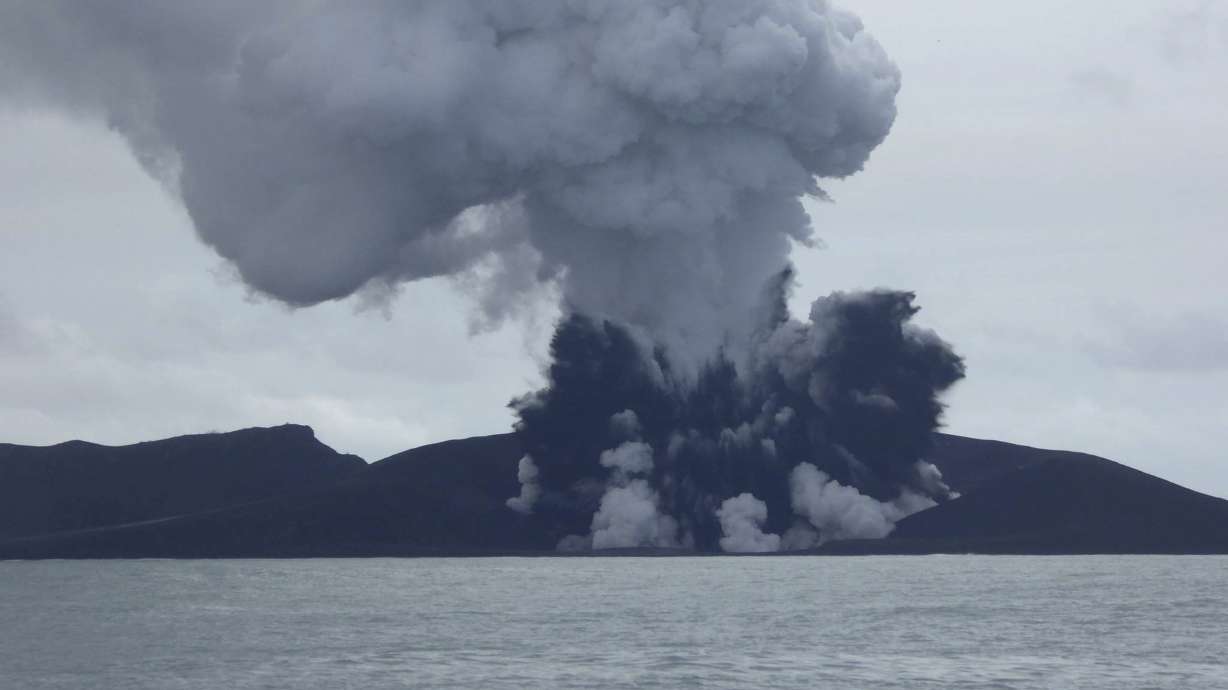 Volcanic eruption in Tonga creates new island