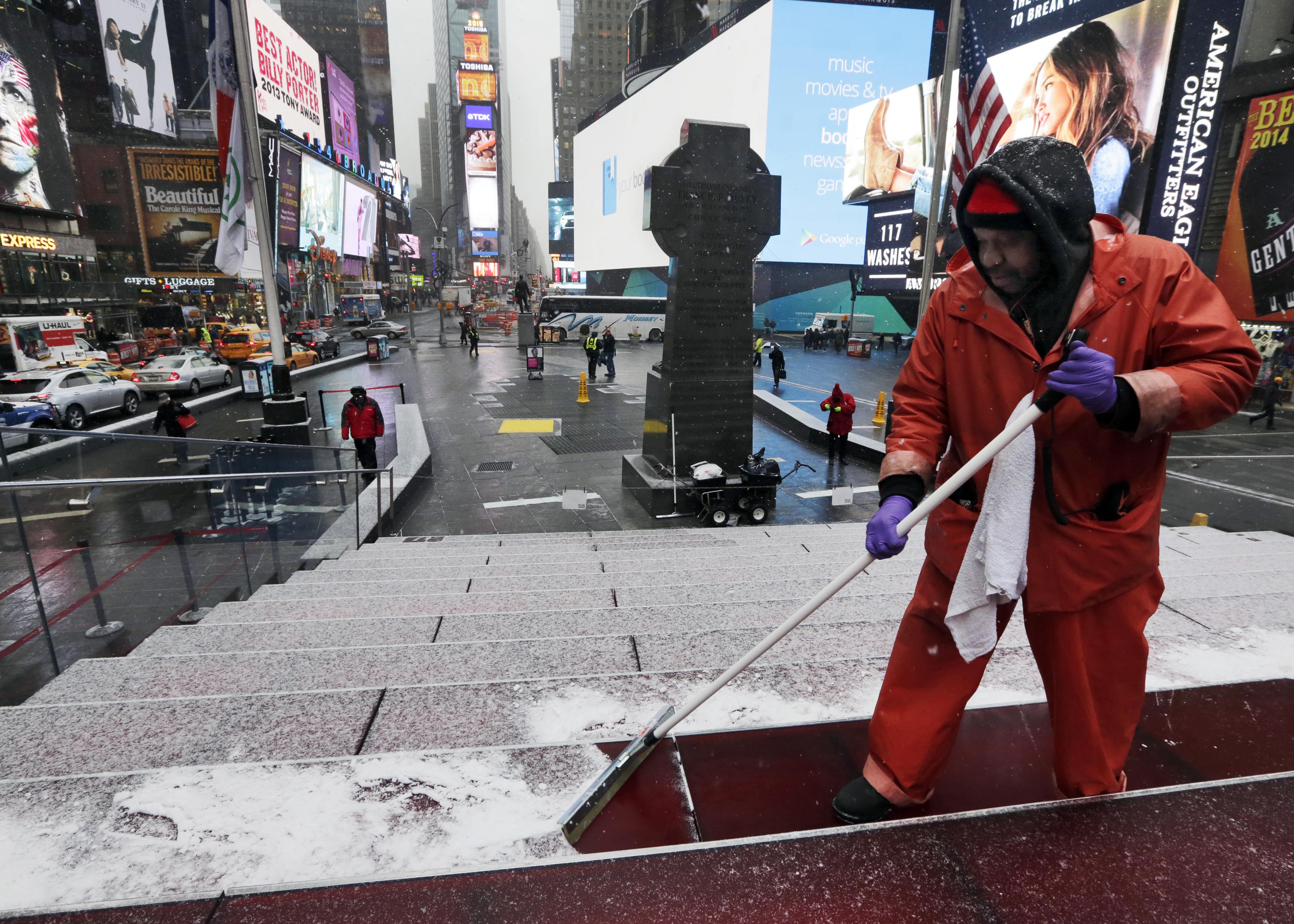 Broadway theaters shutter as snowstorm blasts New York City