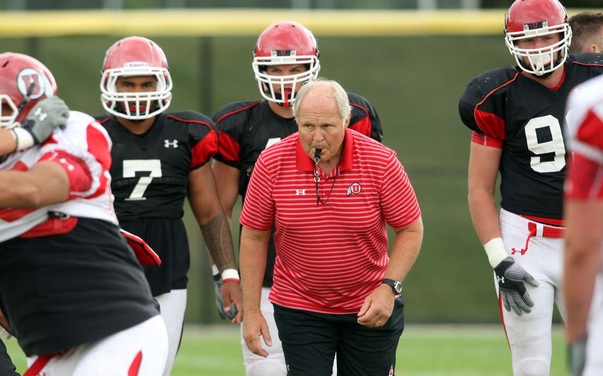 New Utah defensive coordinator John Peas coaches the Utes during practice this spring. (Photo: Michael Brandy/Deseret News/File)