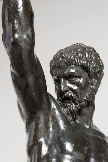 Two Renaissance sculptures of a nude man riding a panther may have been created by Michelangelo, says a British museum. The Fitzwilliam Museum in Cambridge says that the bronze sculptures, known as the Rothschild Bronzes and dating from the 1500s, were probably created just after the famed artist's David and just before he painted the ceiling of the Vatican's Sistine Chapel. Credit:	The Fitzwilliam Museum, Image Li