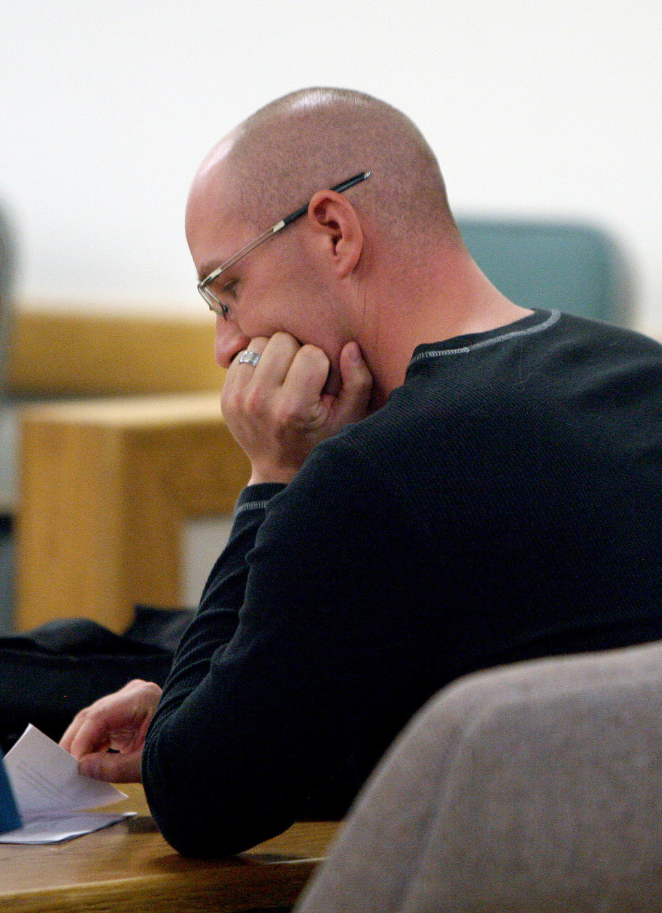 Austin Stubblefield entered a guilty plea to assault, a class A misdemeanor, Tuesday, Feb. 3, 2015, in 7th District Court. Stubblefield was a Grand County sheriff's deputy in September 2014 when he knocked his wife unconscious during a domestic dispute. He has since resigned from the force. (Photo: Geoff Liesik, Deseret News)